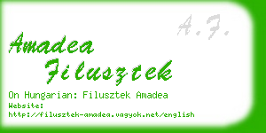amadea filusztek business card